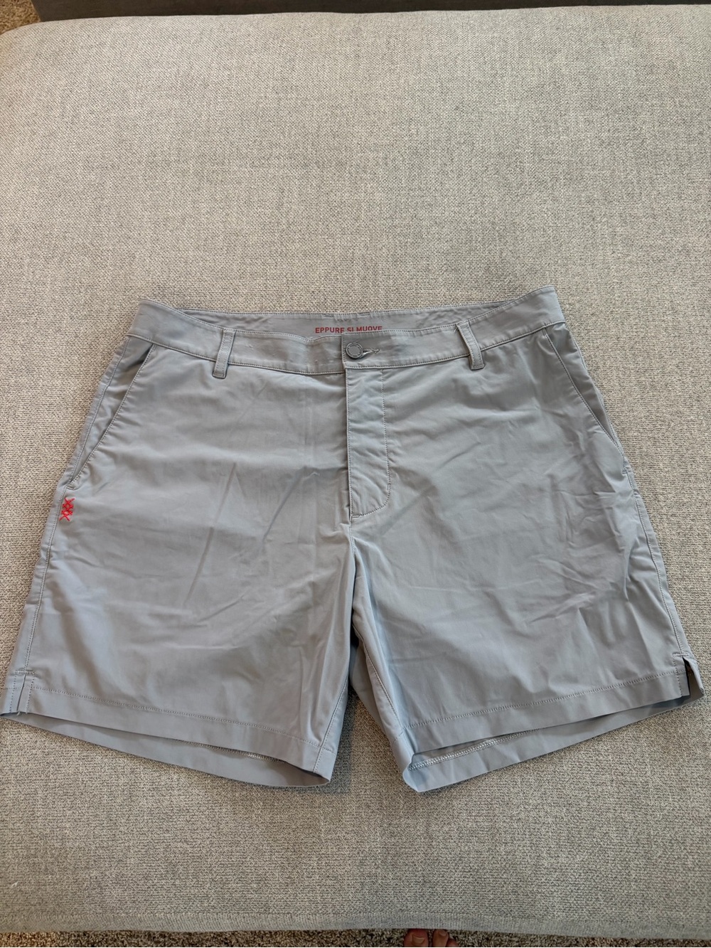 RHONE Men's Light Gray Flat Front Performance Shorts